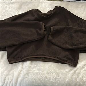 ALO Yoga Dark Brown Textured Sweatshirt